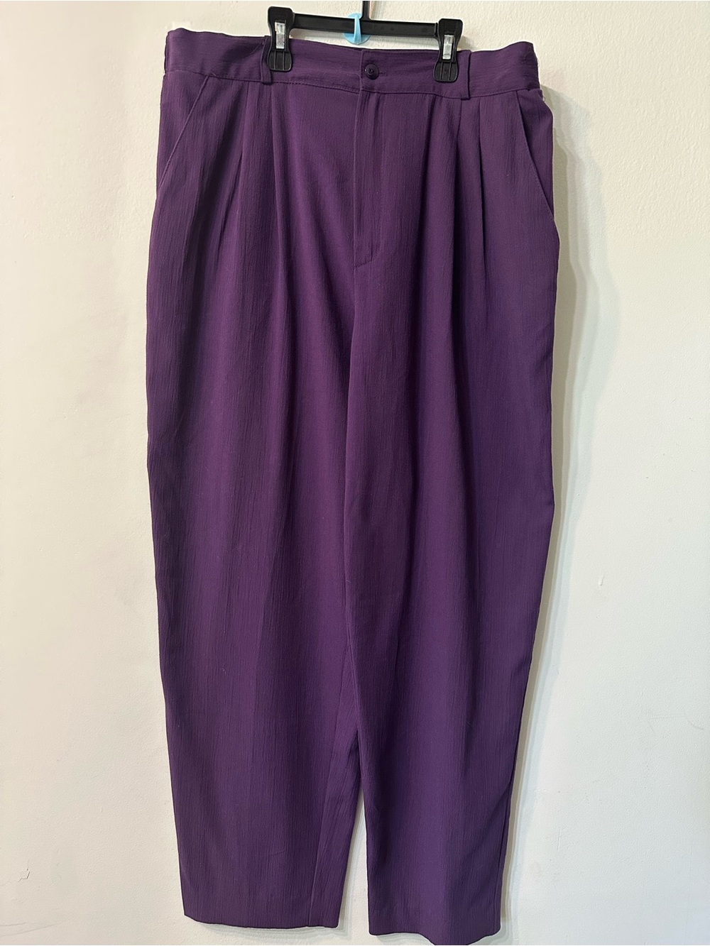 Vintage 80s 90s Christy Girl High Waisted Pleated Trousers Purple Pants Sz 14P